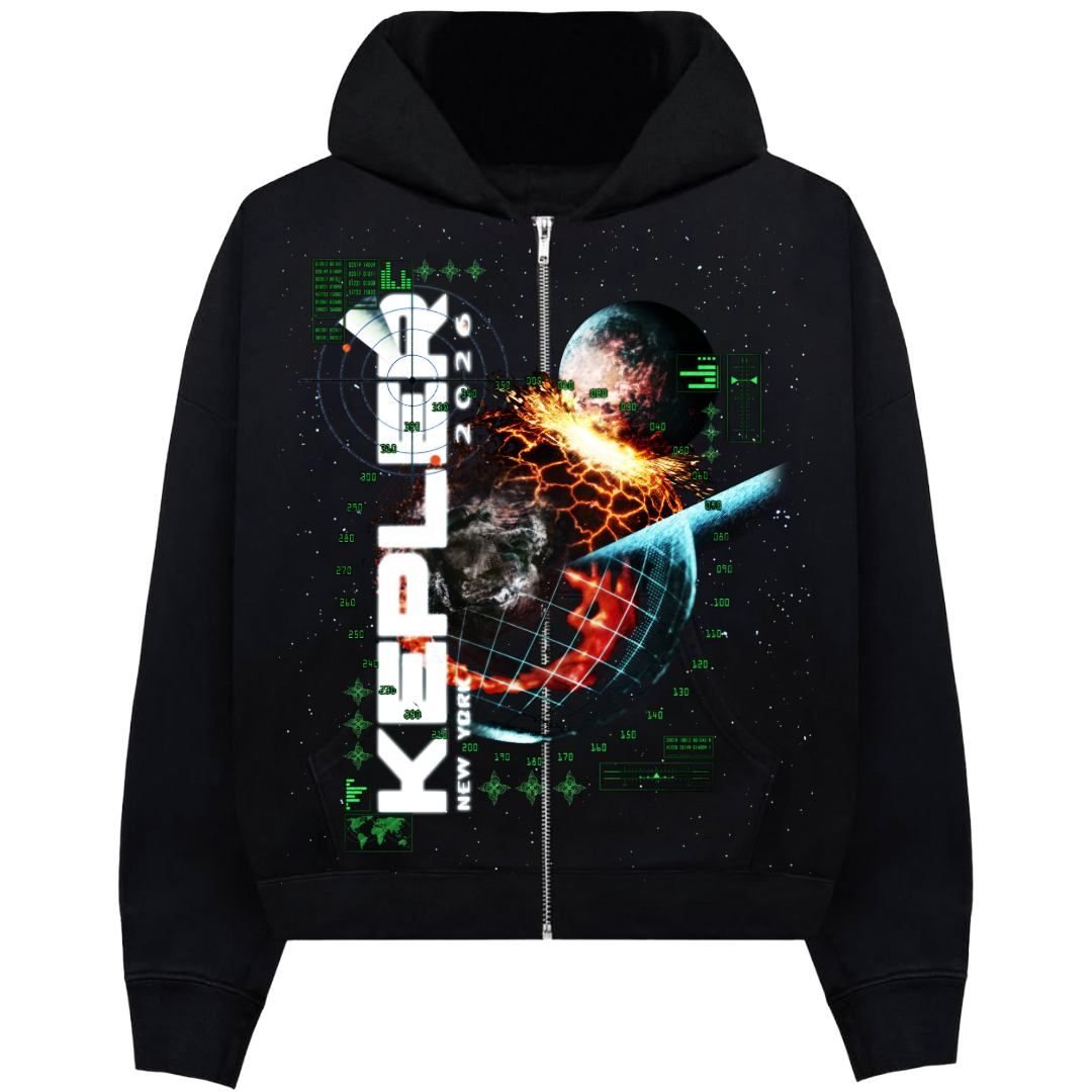 “Thermal Map” Zip Up